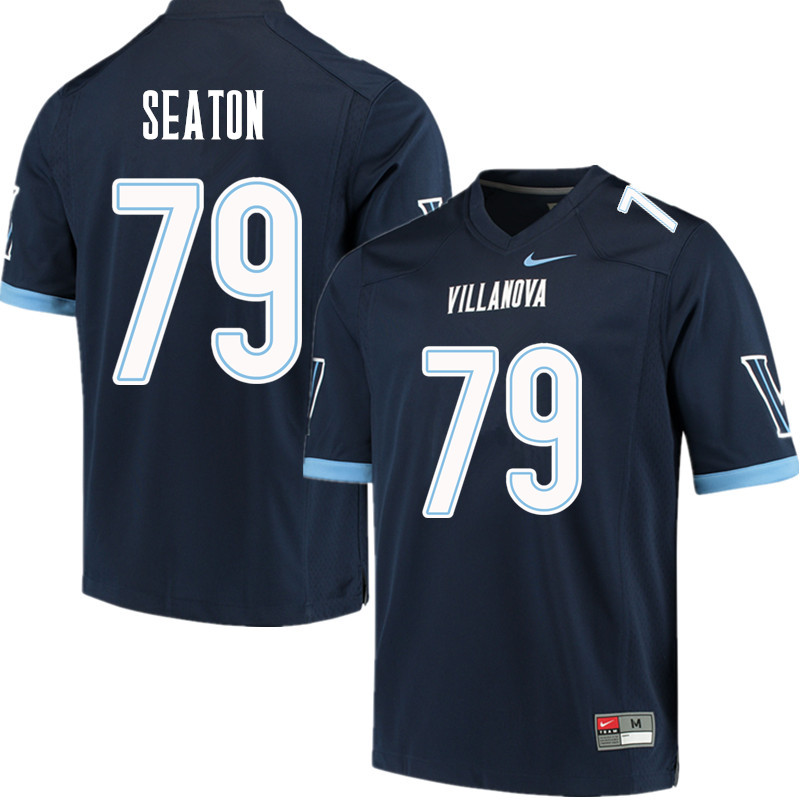 Men #79 Brad Seaton Villanova Wildcats College Football Jerseys Sale-Navy